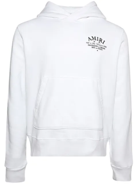 AMIRI logo-print cotton hoodie White PF23MJG024