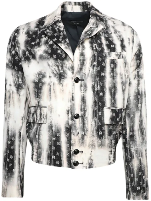 AMIRI monogram-print wool-blend jacket Black PF23MJF012