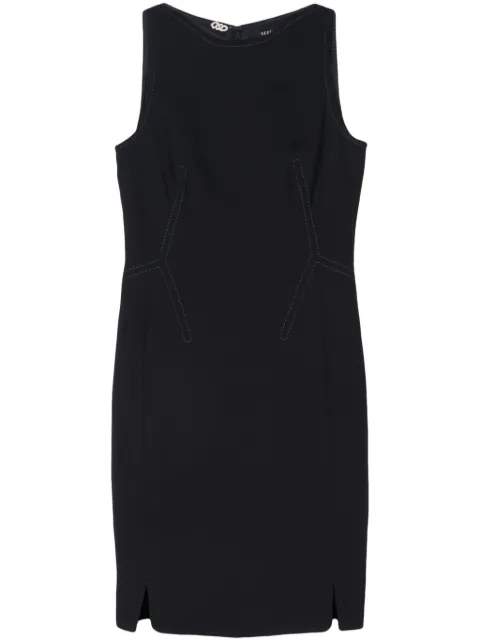 Versace Pre-Owned 2000s wool sleeveless mini dress Blue VRSC350XX