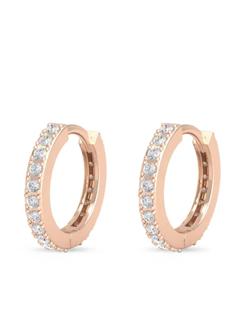 VEYNOU 14k recycled gold and diamond huggie earrings Pink 0523192501