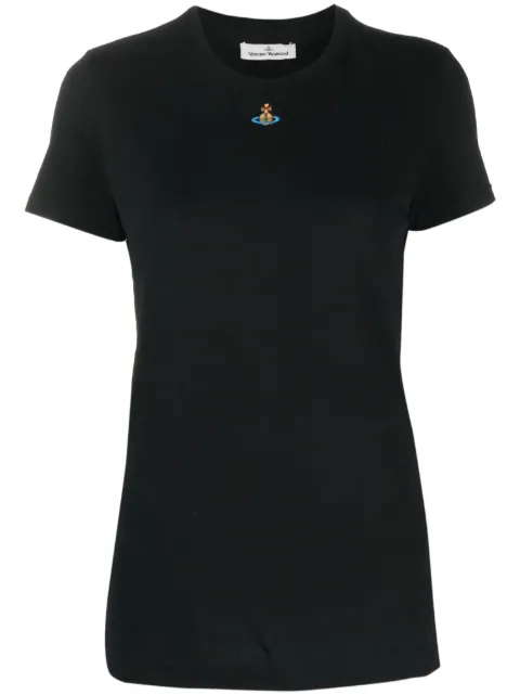 Vivienne Westwood Orb-embroidered T-shirt Black 3G010017J001M