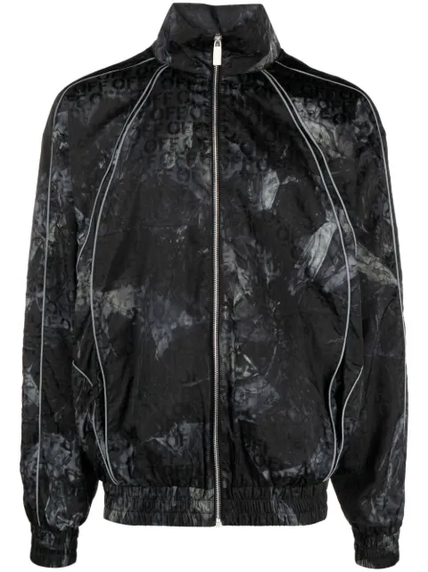 Off-White Biker crinkled windbreaker jacket Black OMEB043F23FAB0011400