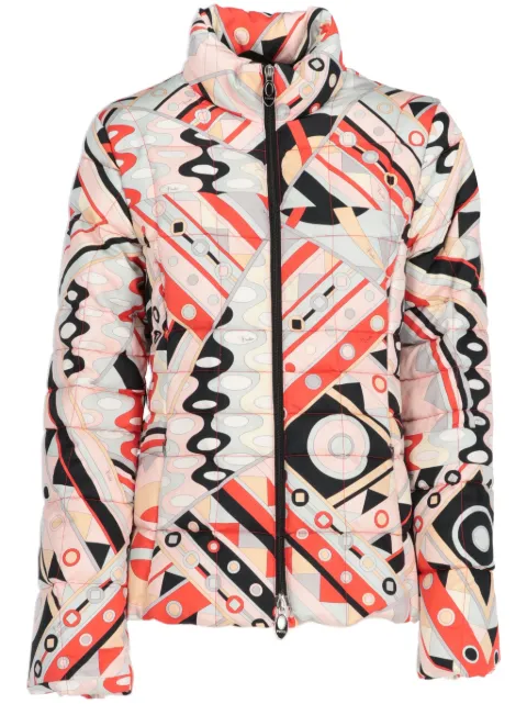 PUCCI Pre-Owned 2000 geometric-print puffer jacket Neutrals EMPU600CC