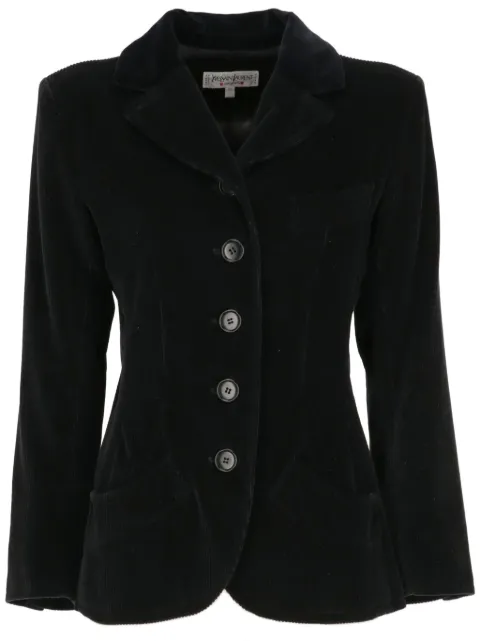 Saint Laurent Pre-Owned 1970s corduroy blazer Black YVSNT600