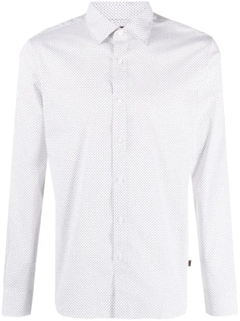 Michael Kors Ls Spread Mosaic Star stretch-cotton shirt White CF3406T9WU