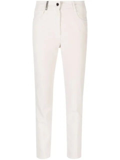 Peserico corduroy slim-cut cotton trousers Neutrals P04977T303277