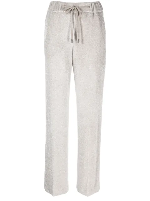 Peserico straight-leg glitter drawstring trousers Neutrals P04877J005008