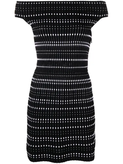 Alexander McQueen off-shoulder knitted minidress Black 758549Q1A6P