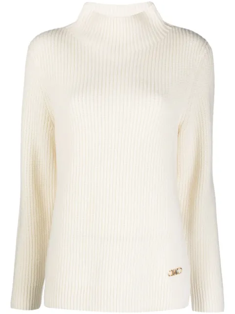 Michael Michael Kors high-neck ribbed-knit jumper Neutrals MF360O36V1