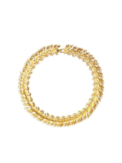 Monet Pre-Owned 1950s leaf motif short necklace Gold NL021574