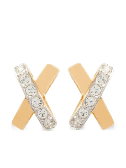 Nina Ricci Pre-Owned 1980s crystal-embellished stud earrings Gold ER023050