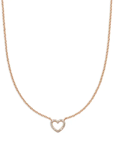 VEYNOU 14kt rose gold Heart diamond necklace Pink 0425669501