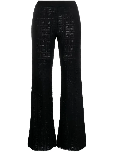 Givenchy logo intarsia-knit flared trousers Black BW511M4ZA4