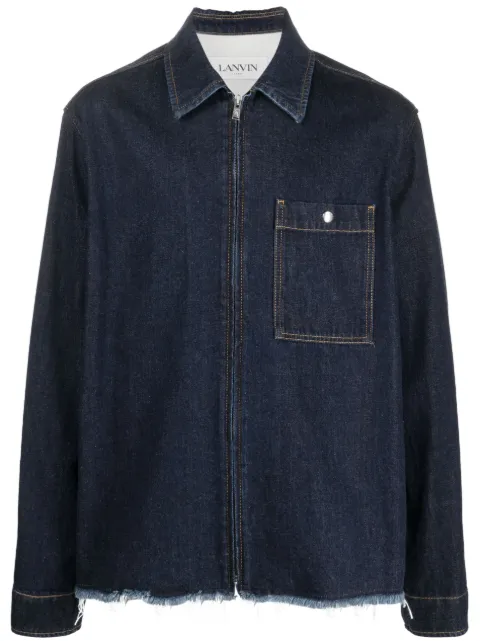 Lanvin raw-cut zip-up denim jacket Blue RMSI0204D006A23