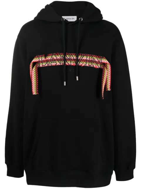 Lanvin oversized logo-appliqué hoodie Black RMHO0009J199A23