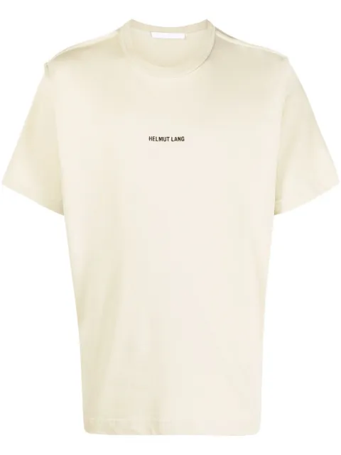 Helmut Lang logo-embroidered cotton T-shirt Neutrals N04HM510