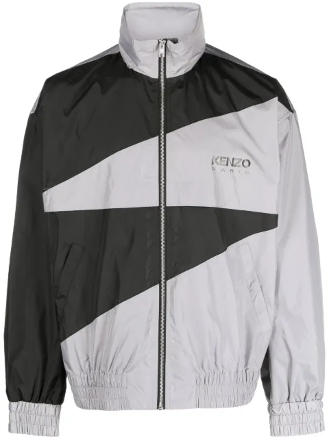 Kenzo two-tone logo-print lightweight jacket Grey FD65BL1609NA