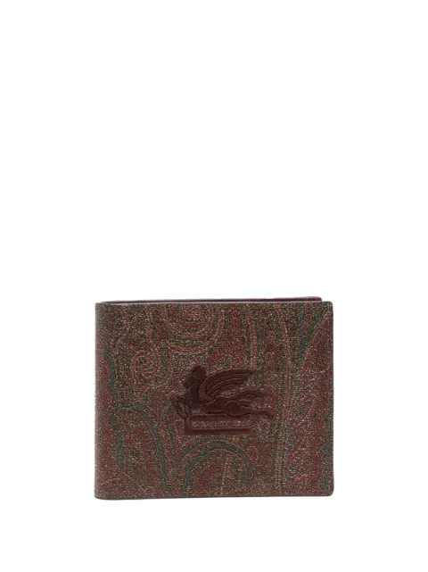 ETRO logo-embroidered leather wallet Red 1F5577863