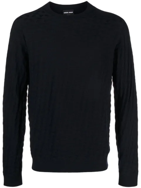 Giorgio Armani crew-neck knitted jumper Blue 6RSMB8SMB7Z