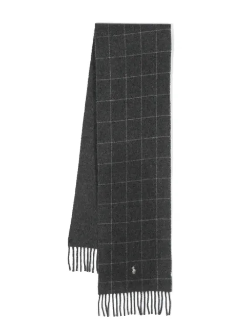 Polo Ralph Lauren Polo Pony-motif fringed scarf Grey 449923715001