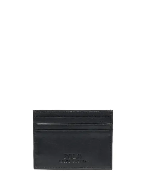 Polo Ralph Lauren logo leather card holder Black 405913722002