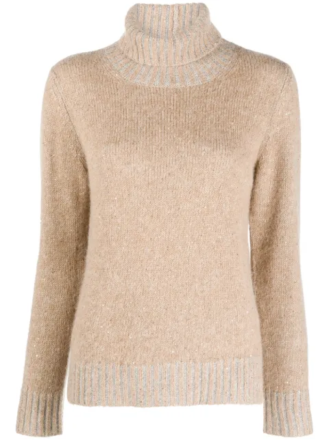 Fabiana Filippi roll-neck knitted top Neutrals MAD213F0580000H627