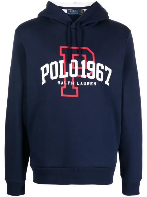 Polo Ralph Lauren logo-print cotton hoodie Blue 710909575001