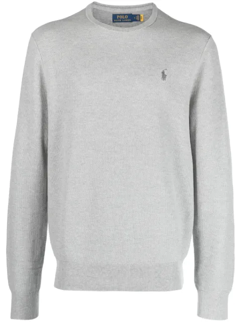 Polo Ralph Lauren Polo Pony-embroidered cotton jumper Grey 710918163002