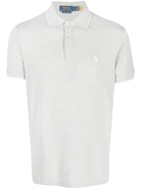 Polo Ralph Lauren embroidered-logo cotton polo shirt Grey 710909888002