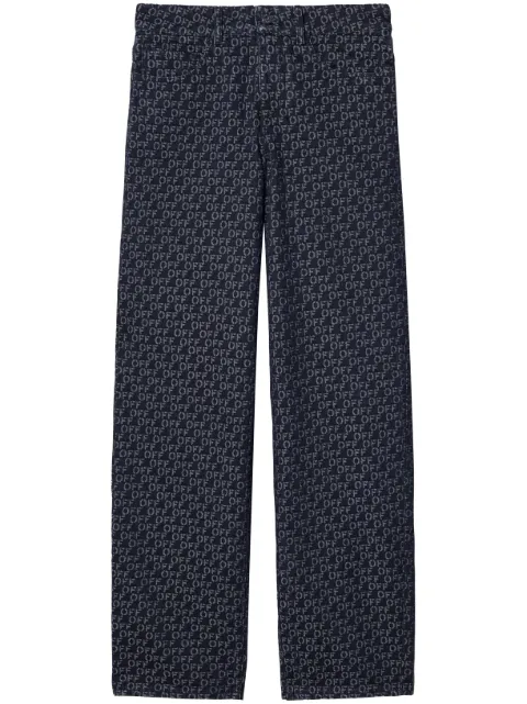 Off-White logo-jacquard straight-leg jeans Blue OWYA060F23DEN0034501