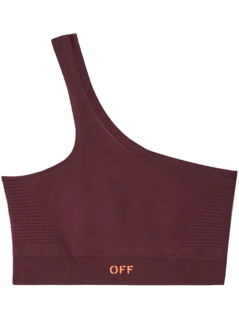 Off-White Off stamp one-shoulder sports bra Red OWVO085F23KNI0012822