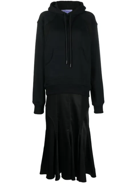 Off-White logo-printed hooded midi dress Black OWDB491F23FAB0011010