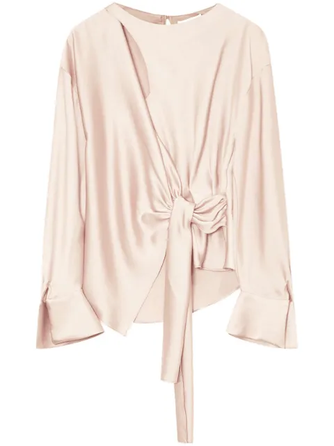 SIMKHAI Raffaella knotted long-sleeve top Neutrals 4232044QBLUSH