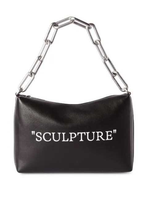 Off-White Block Pouch Quote clutch bag Black OWNM045F23LEA0011072