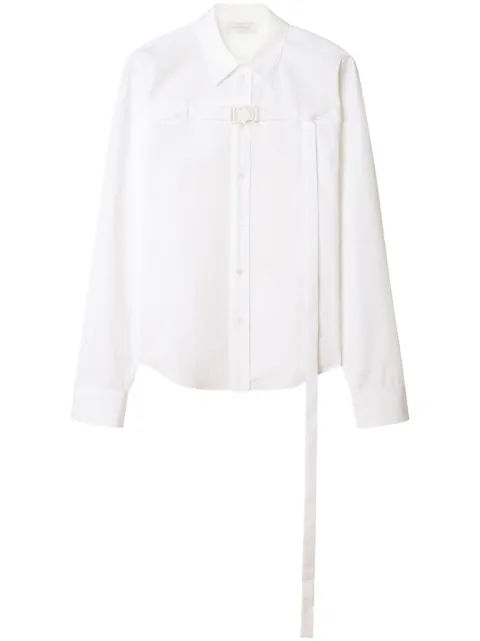 Off-White buckled cotton-poplin shirt White OWGE013F23FAB0010100