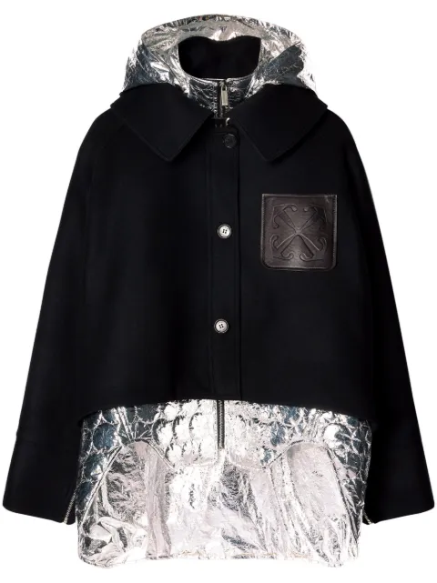 Off-White Arrows layered parka coat Black OWEC004F23FAB0011072