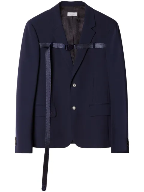 Off-White buckled single-breasted blazer Blue OMEN081F23FAB0014747