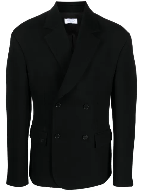 Off-White double-breasted virgin-wool blazer Black OMEN076F23FAB0011010
