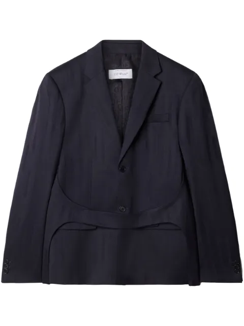 Off-White Shibori jacquard belted blazer Black OMEN077F23FAB0014700