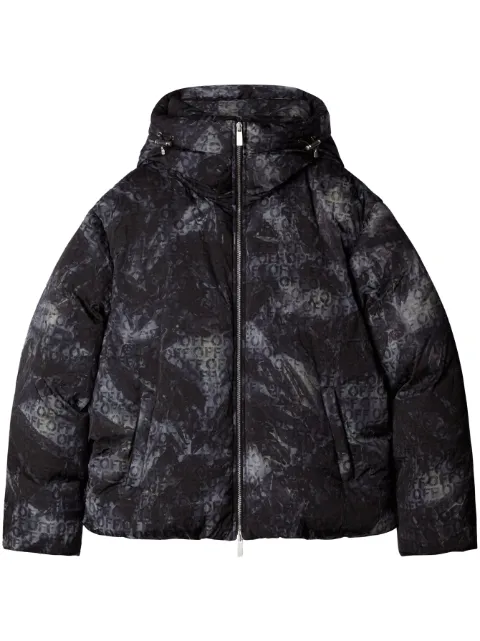 Off-White logo-jacquard puffer jacket Black OMEJ003F23FAB0011000