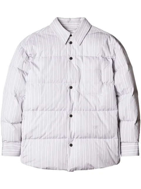 Off-White striped padded shirt jacket Grey OMEJ001F23FAB0010605