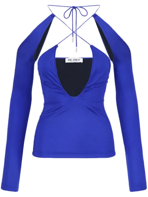The Attico Zane cut-out top Blue 236WCT206PA44493