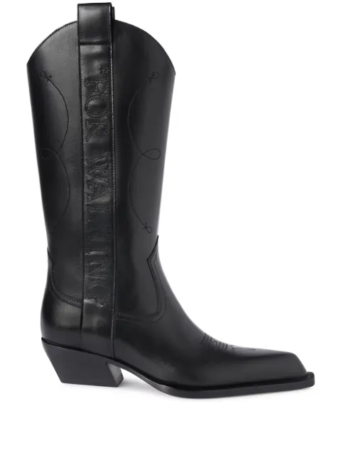 Off-White For Walking leather boots Black OWIE041F23LEA0011010
