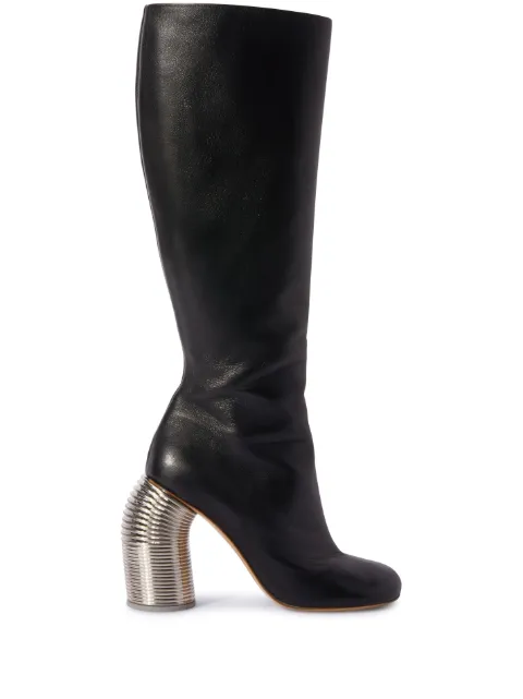 Off-White Silver Spring knee-high leather boots Black OWIE037F23LEA0011072