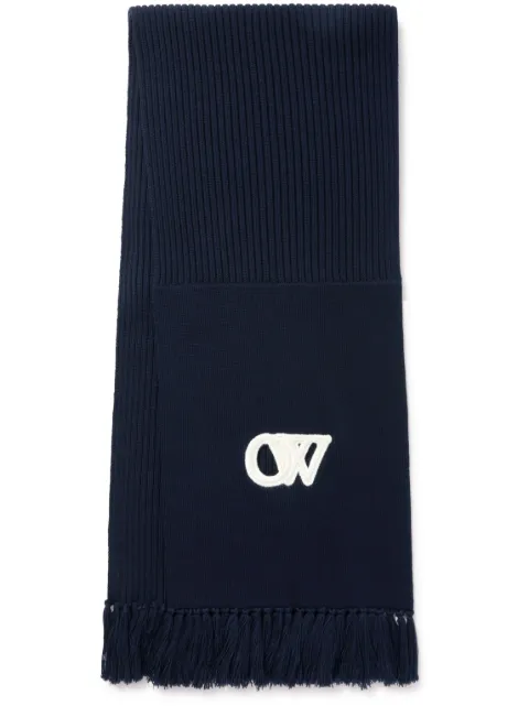 Off-White OW-motif wool scarf Black OWMA055F23KNI0011004