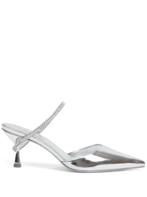 SIMKHAI Kaian crystal-embellished mules Silver 423S004
