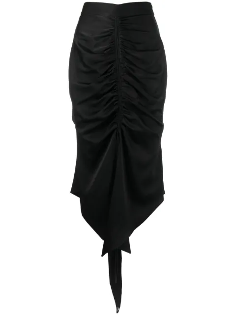 Alex Perry high-waisted ruched midi skirt Black S152