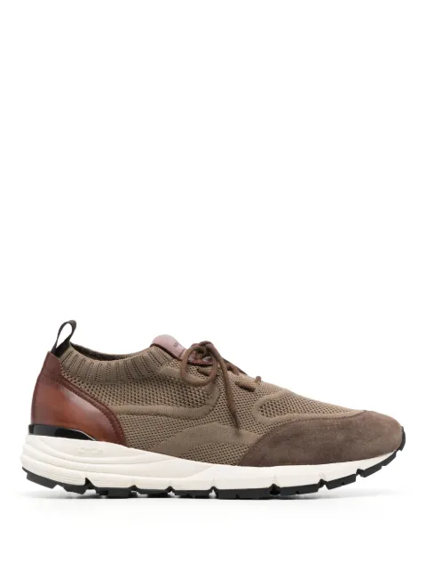 Scarosso knitted-upper leather sneakers Brown ROBBIESNEATAUKNIT