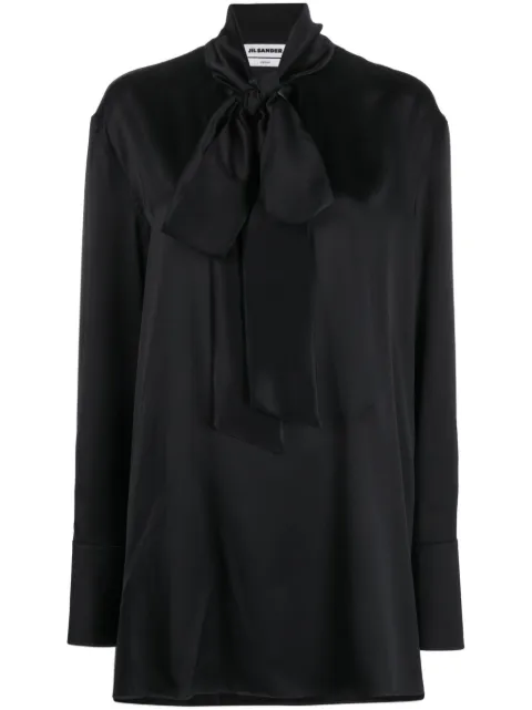 Jil Sander pussy bow silk-satin blouse Black J05DL0012J55005
