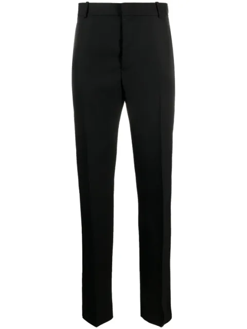 Alexander McQueen satin-trimmed tailored trousers Black 735223QVV21